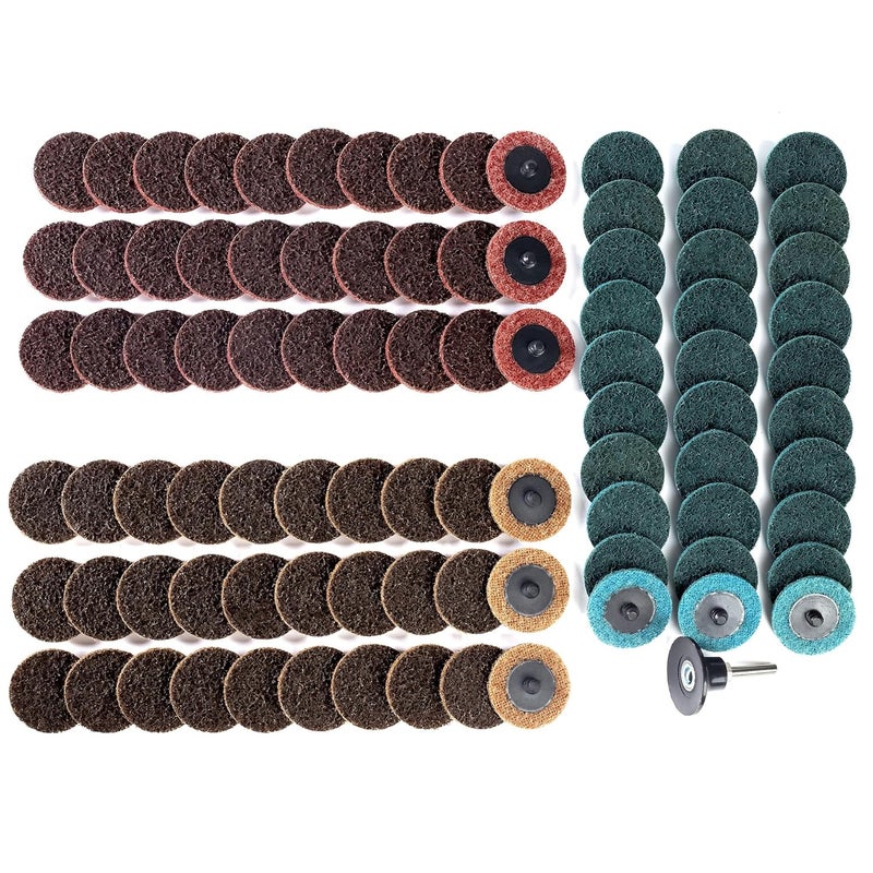 Shawya 90PCS 2 inch Quick Change Sanding Discs Assorted Surface Conditioning Discs 1/4" Roll Lock Holder Die Grinder Sanding Disc for Surface Strip Grind Polish Burr Finish-Fine Medium Coarse Set - Image 2